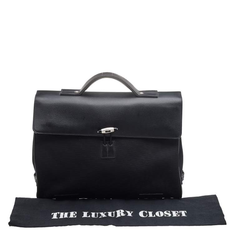 Pre Owned Montblanc Black Leather and Nylon Briefcase