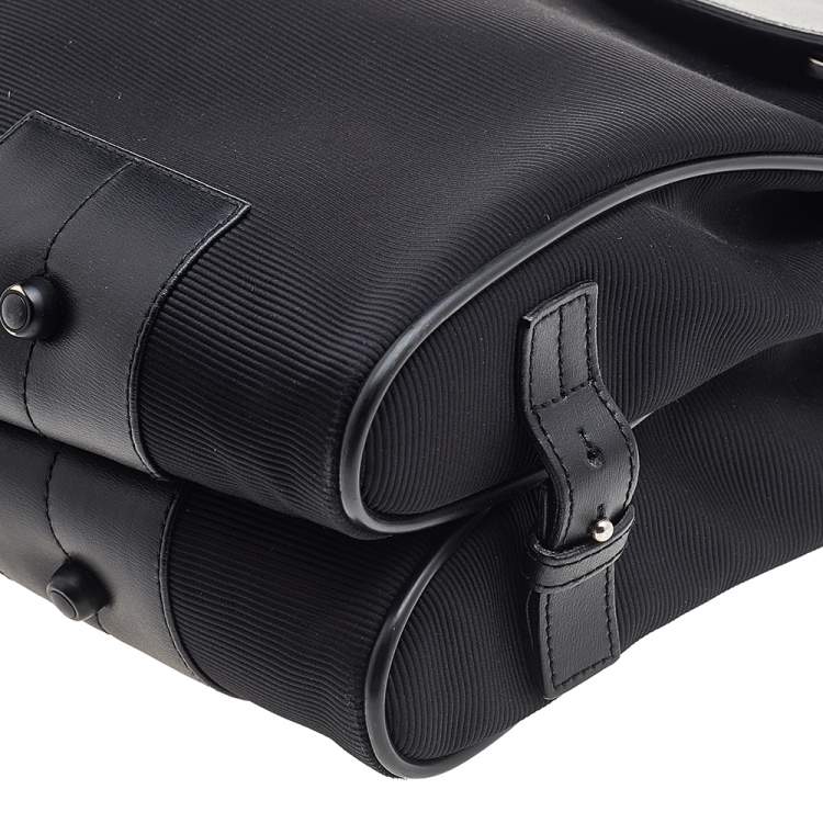 Pre Owned Montblanc Black Leather and Nylon Briefcase