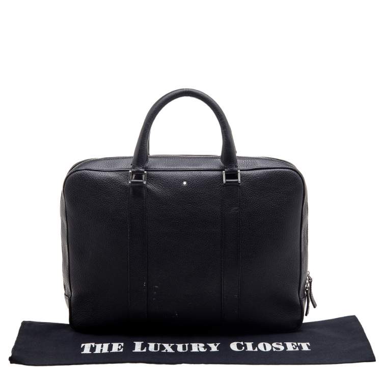 Pre Owned Montblanc Black Soft Grained Leather Meisterstück Document Briefcase