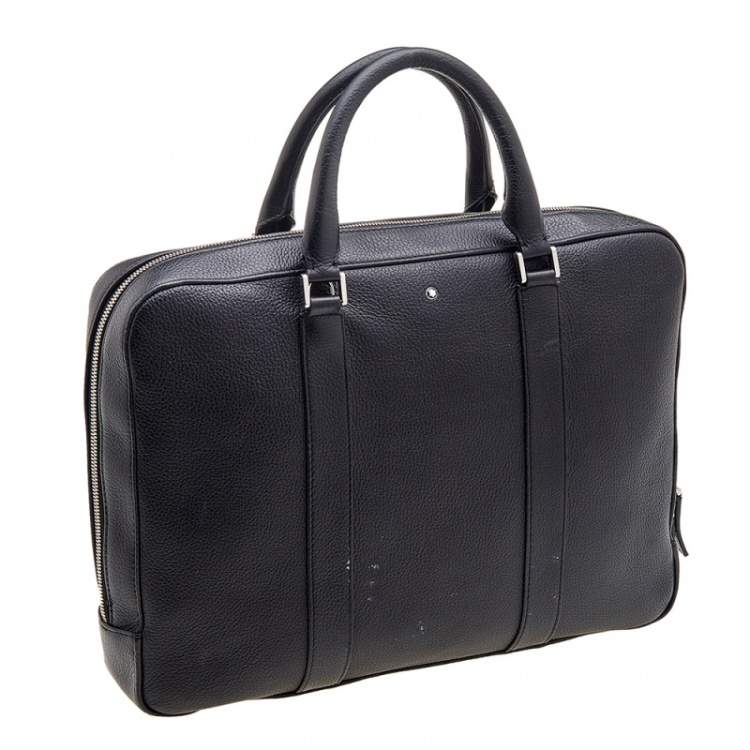 Pre Owned Montblanc Black Soft Grained Leather Meisterstück Document Briefcase