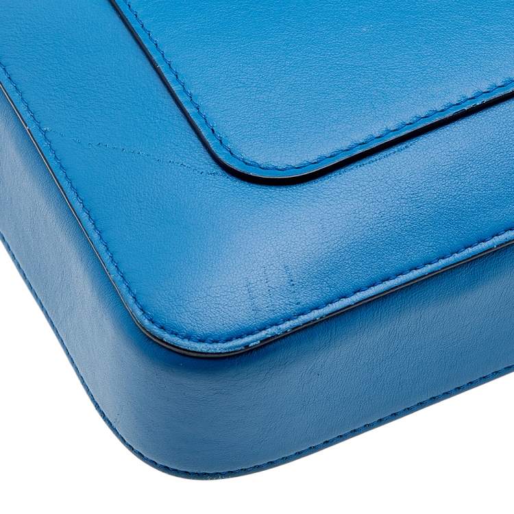 Pre Owned Montblanc Blue Leather Meisterstuck Urban Laptop Bag