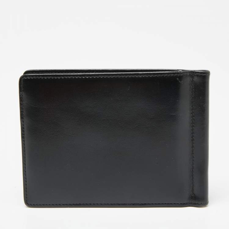 Pre Owned Montblanc Black Leather Meisterstuck Money Clip 6CC Wallet