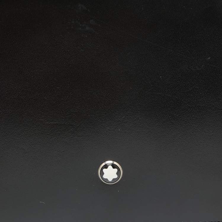 Pre Owned Montblanc Black Leather Meisterstuck Money Clip 6CC Wallet
