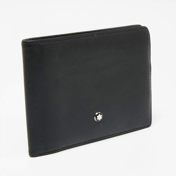 Pre Owned Montblanc Black Leather Sartorial Bifold Wallet 