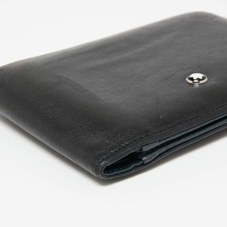Pre Owned Montblanc Black Leather Sartorial Bifold Wallet 