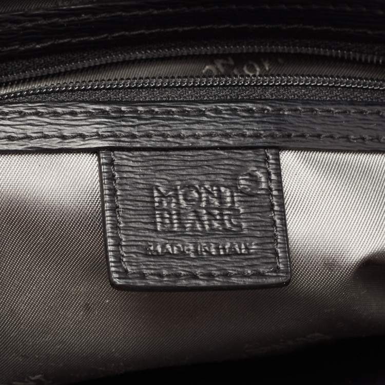 Pre Owned Montblanc Black Leather 4810 Westside Clutch Zip Top