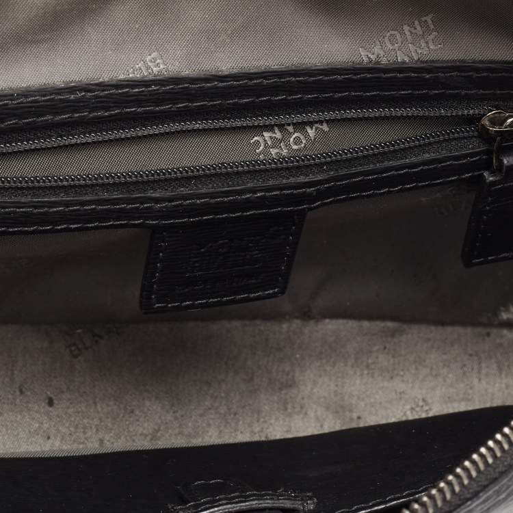 Pre Owned Montblanc Black Leather 4810 Westside Clutch Zip Top