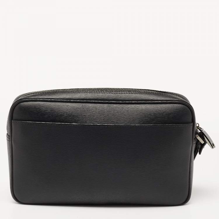 Pre Owned Montblanc Black Leather 4810 Westside Clutch Zip Top