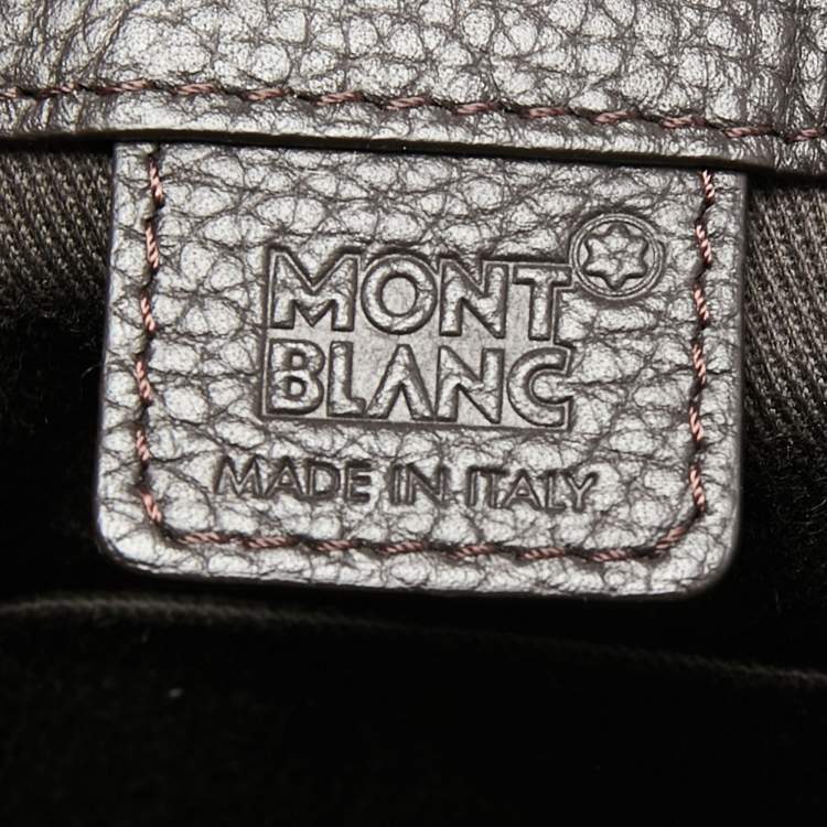 Pre Owned Montblanc Dark Brown Leather Meisterstuck North South Messenger Bag