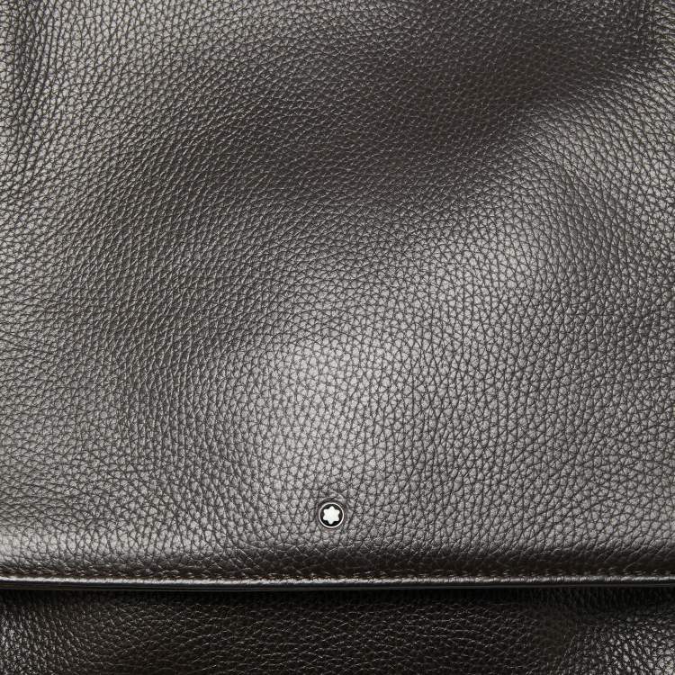 Pre Owned Montblanc Dark Brown Leather Meisterstuck North South Messenger Bag