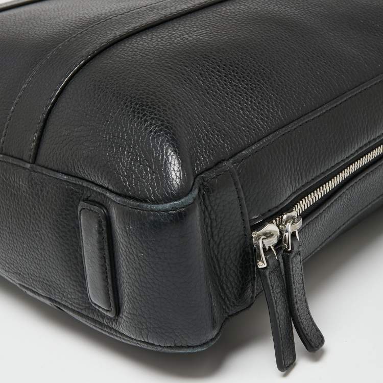 Pre Owned Montblanc Black Leather Soft Grain Meisterstuck Briefcase