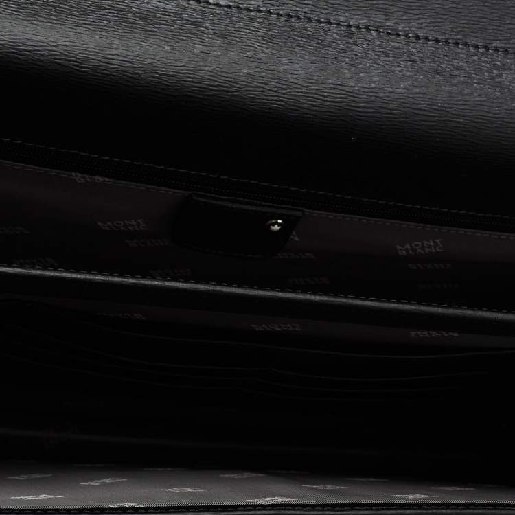 Pre Owned Montblanc Black Leather 4810 Westside Double Gusset Briefcase Bag