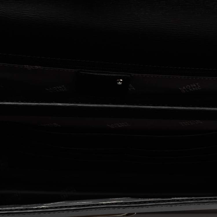 Pre Owned Montblanc Black Leather 4810 Westside Double Gusset Briefcase Bag