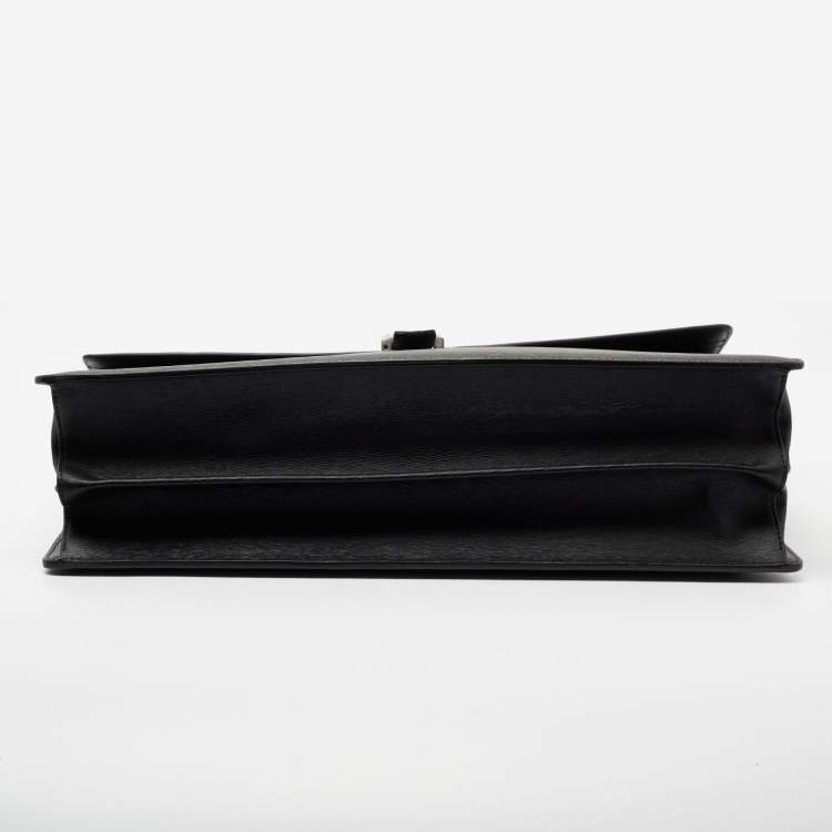 Pre Owned Montblanc Black Leather 4810 Westside Double Gusset Briefcase Bag