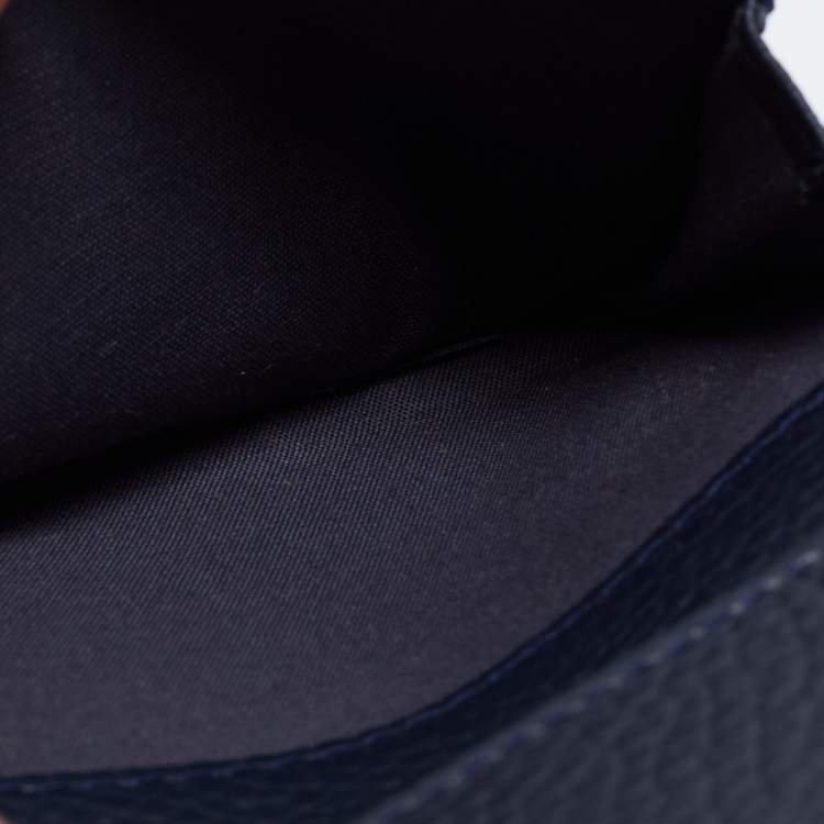 Pre Owned Montblanc Dark Blue Leather Meisterstuck Business Card Holder