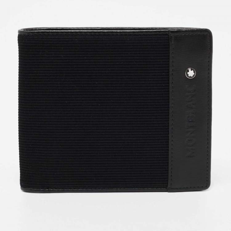 Pre Owned Montblanc Black Canvas and Leather Mesiterstuck Bifold Wallet