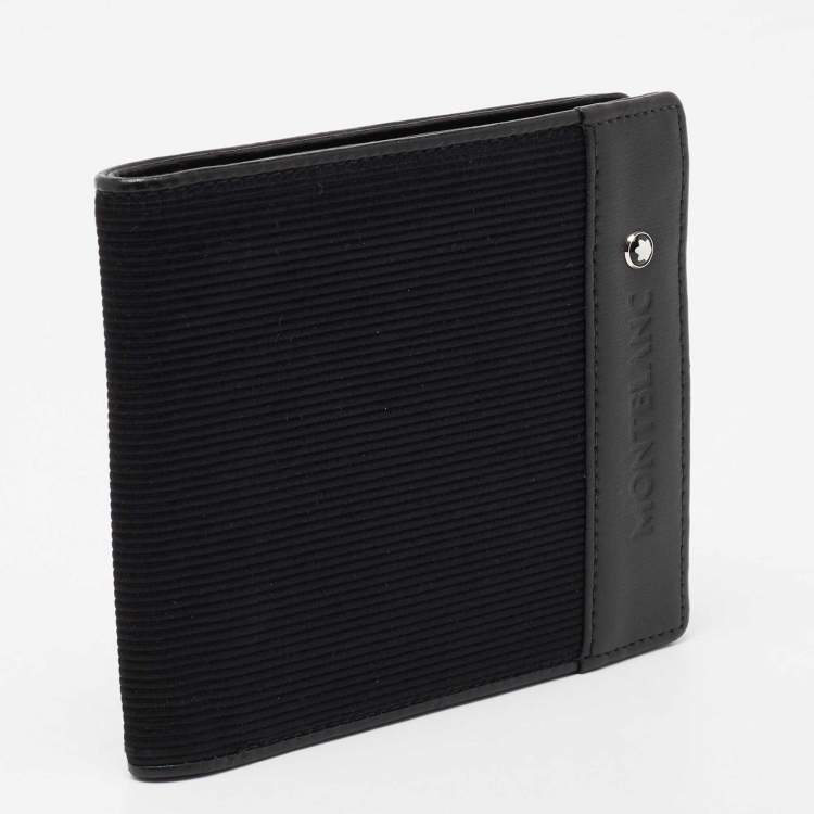 Pre Owned Montblanc Black Canvas and Leather Mesiterstuck Bifold Wallet