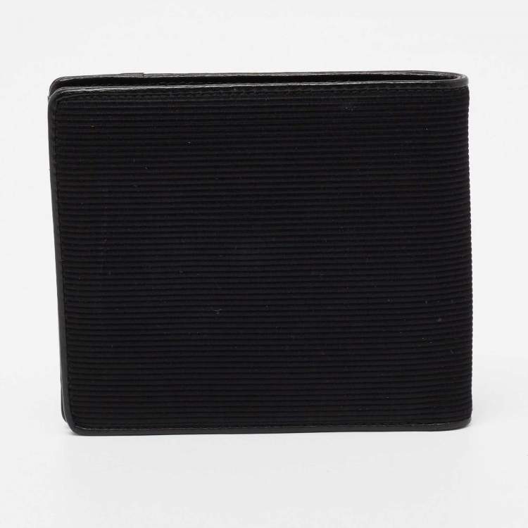 Pre Owned Montblanc Black Canvas and Leather Mesiterstuck Bifold Wallet