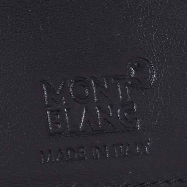 Pre Owned Montblanc Black Lizard Embossed Leather Meisterstuck Bifold Card Holder