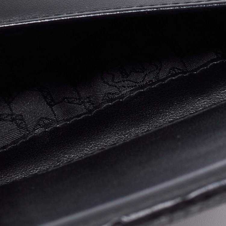Pre Owned Montblanc Black Lizard Embossed Leather Meisterstuck Bifold Card Holder