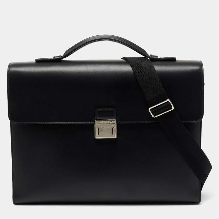 Pre Owned Montblanc Black Leather Meisterstück Briefcase