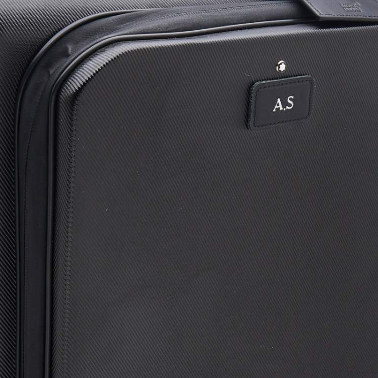 Pre Owned Montblanc Black Polycarbonate Nightflight Trolley Luggage