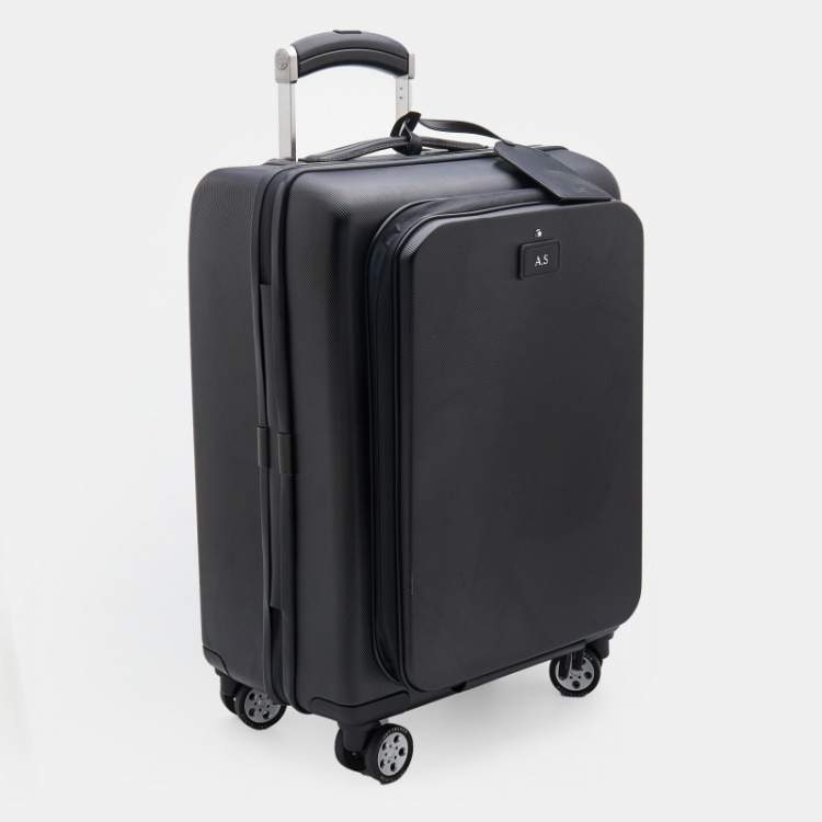 Pre Owned Montblanc Black Polycarbonate Nightflight Trolley Luggage