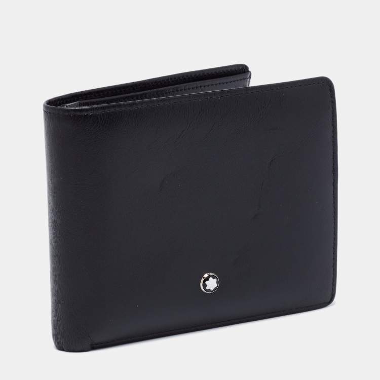 مملوكة مسبقًا Montblanc Black Leather Meisterstuck 12CC Bifold Wallet