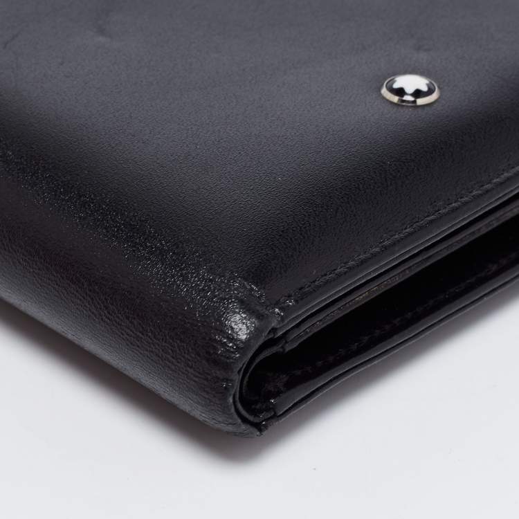 مملوكة مسبقًا Montblanc Black Leather Meisterstuck 12CC Bifold Wallet