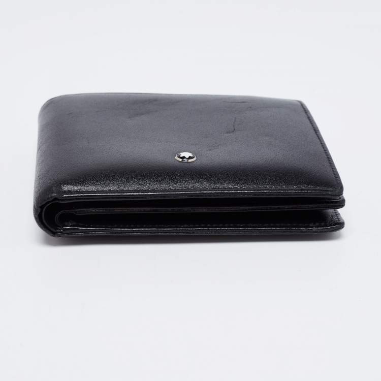 مملوكة مسبقًا Montblanc Black Leather Meisterstuck 12CC Bifold Wallet