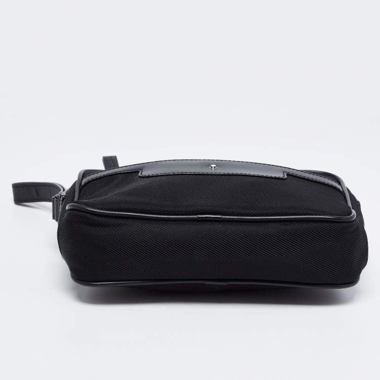 Pre Owned Montblanc Black Canvas And Leather Extreme 2.0 Pouch