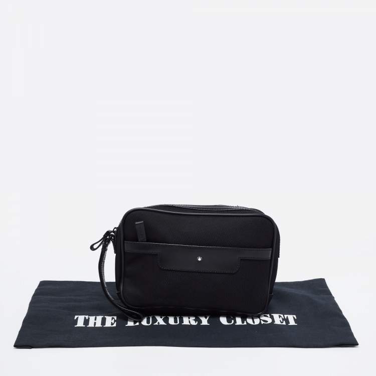 Pre Owned Montblanc Black Canvas And Leather Extreme 2.0 Pouch