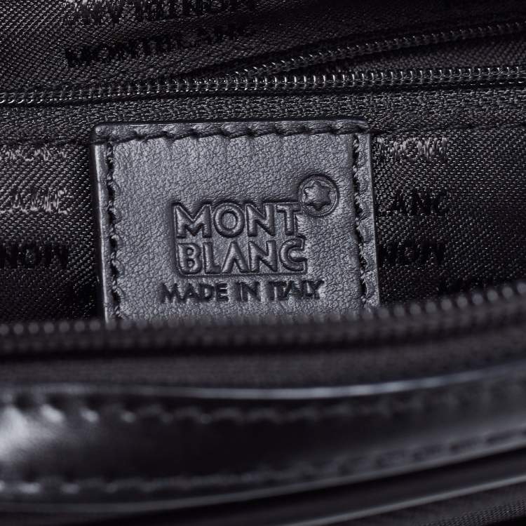 Pre Owned Montblanc Black Canvas And Leather Extreme 2.0 Pouch