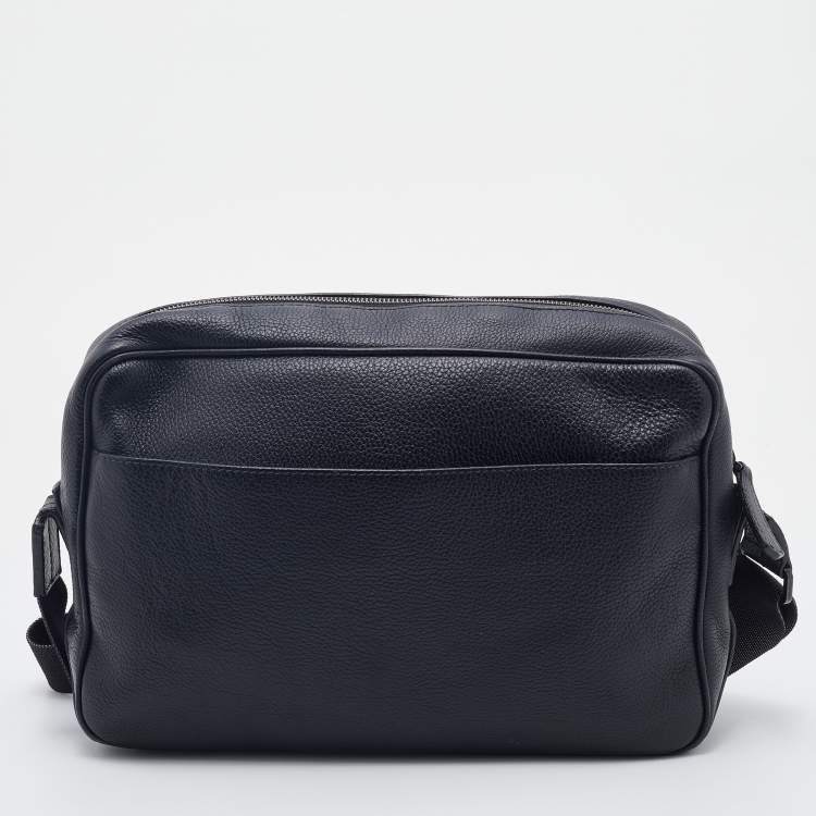 Pre Owned Montblanc Black Leather Crossbody Bag