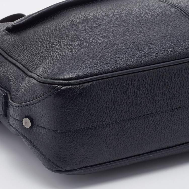 Pre Owned Montblanc Black Leather Crossbody Bag