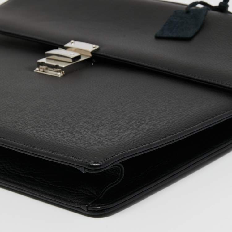 Montblanc Black Leather Meisterstuck Single Gusset Briefcase Montblanc ...