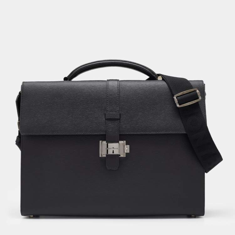 Pre Owned Montblanc Black Meisterstuck Leather Briefcase
