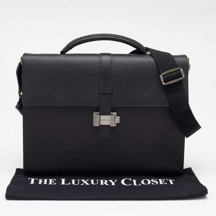 Pre Owned Montblanc Black Meisterstuck Leather Briefcase