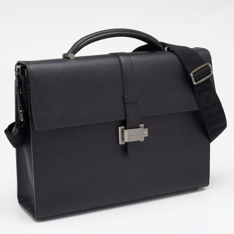 Pre Owned Montblanc Black Meisterstuck Leather Briefcase