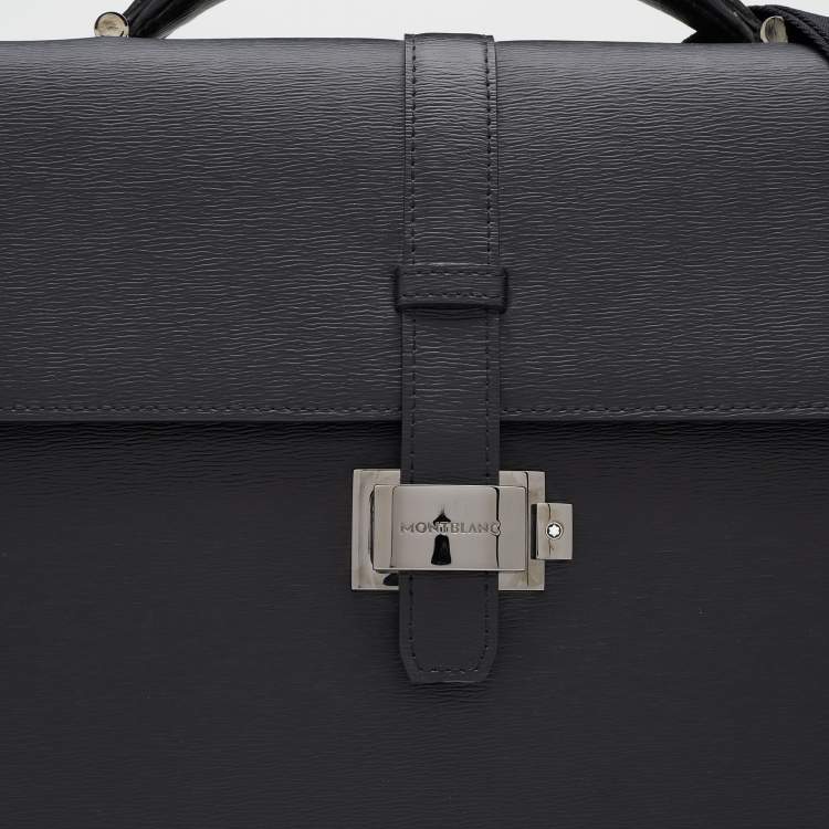 Pre Owned Montblanc Black Meisterstuck Leather Briefcase