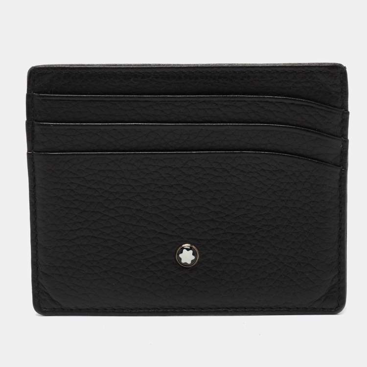 مملوكة مسبقًا Montblanc Black Leather Meisterstuck Card Holder 6CC