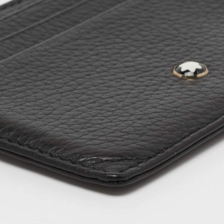 مملوكة مسبقًا Montblanc Black Leather Meisterstuck Card Holder 6CC
