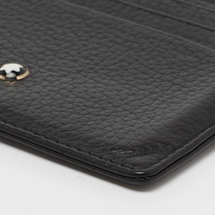 مملوكة مسبقًا Montblanc Black Leather Meisterstuck Card Holder 6CC