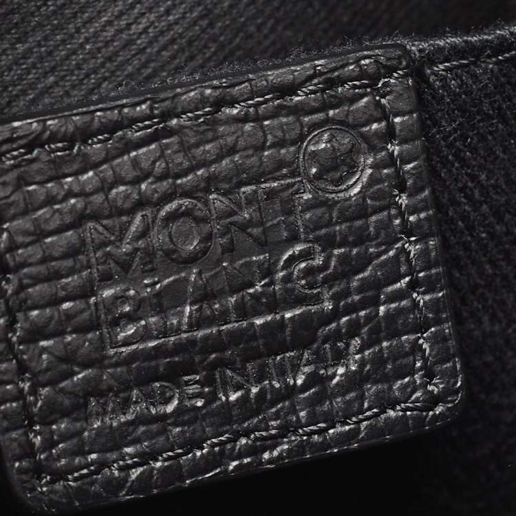 Pre Owned Montblanc Black Leather Messenger Bag