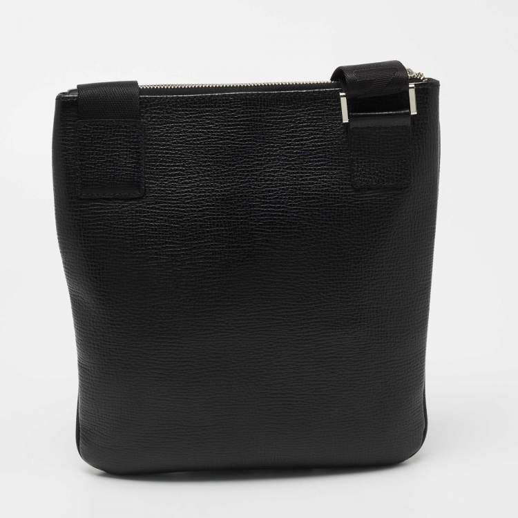Pre Owned Montblanc Black Leather Messenger Bag