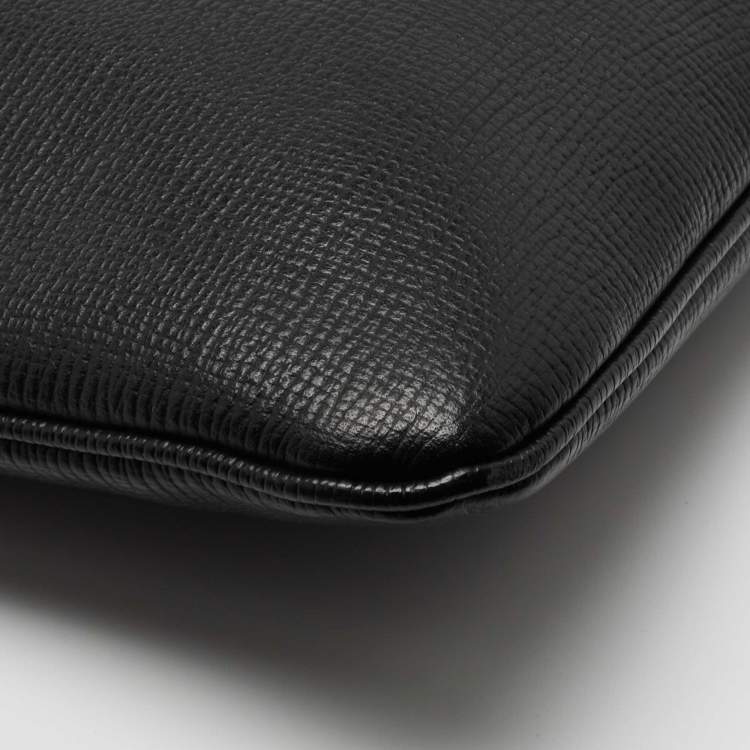 Pre Owned Montblanc Black Leather Messenger Bag