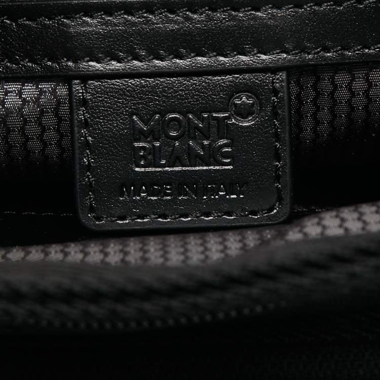 مملوكة مسبقًا Montblanc Black Leather Nightflight Messenger Bag