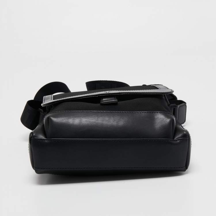 مملوكة مسبقًا Montblanc Black Leather Nightflight Messenger Bag