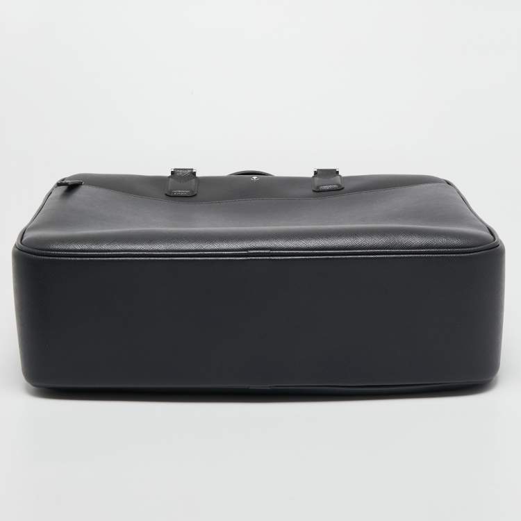 Pre Owned Montblanc Grey Leather Large Sartorial Document Briefcase