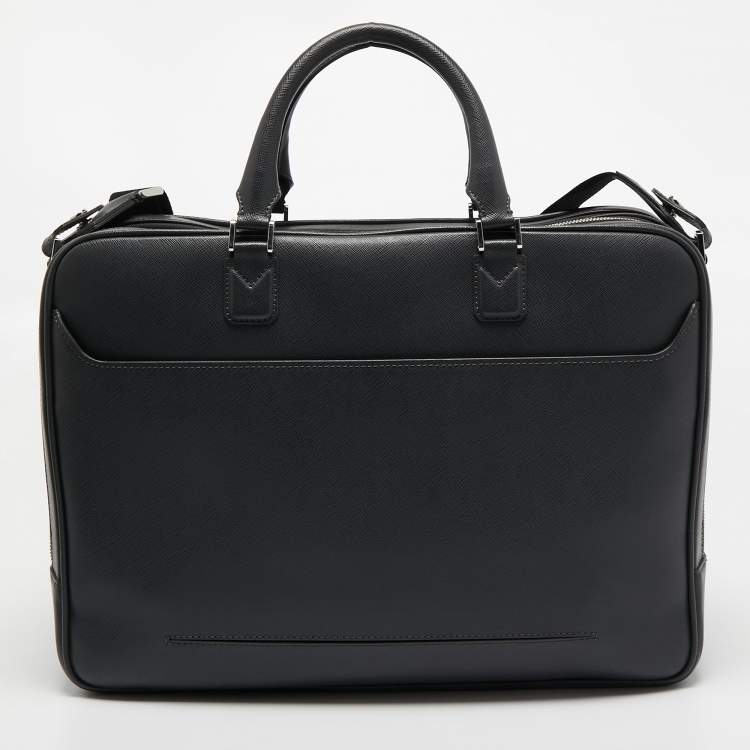Pre Owned Montblanc Grey Leather Large Sartorial Document Briefcase